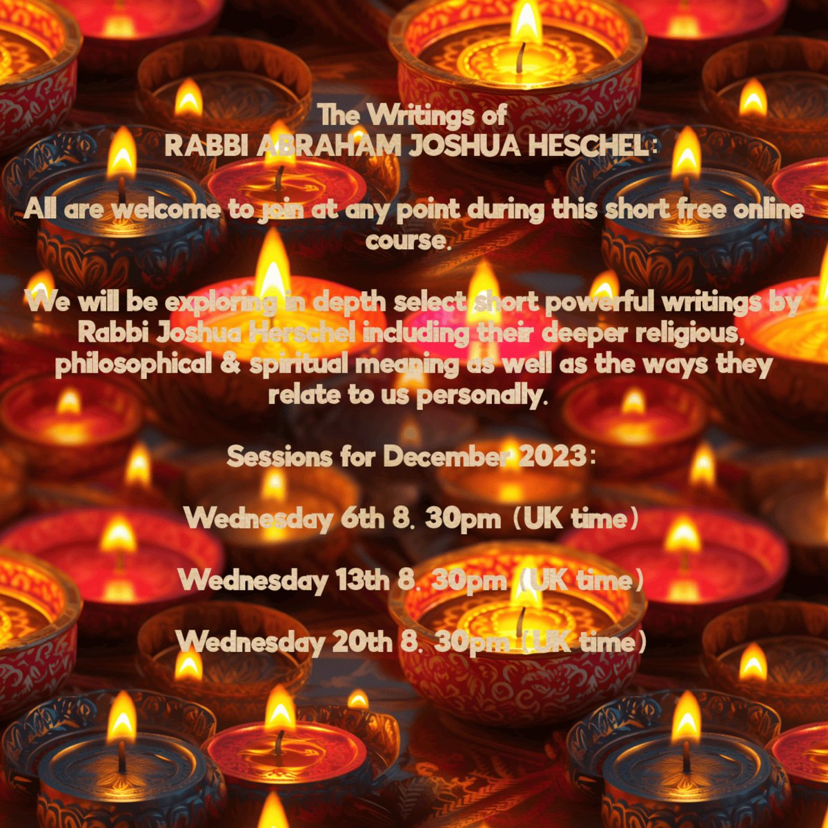 Rabbi Judith Levitt (@nitzevet) on Twitter photo (Please do look at the images below the text!)
The Writings of
RABBI ABRAHAM JOSHUA HESCHEL:
All are welcome to join at any point during this short free online course.
<a href="/tweetWLS/">WestLondonSynagogue</a> want to bring some light into these terrible troubled times. They are generously offering free (Please do look at the images below the text!)
The Writings of
RABBI ABRAHAM JOSHUA HESCHEL:
All are welcome to join at any point during this short free online course.
<a href="/tweetWLS/">WestLondonSynagogue</a> want to bring some light into these terrible troubled times. They are generously offering free