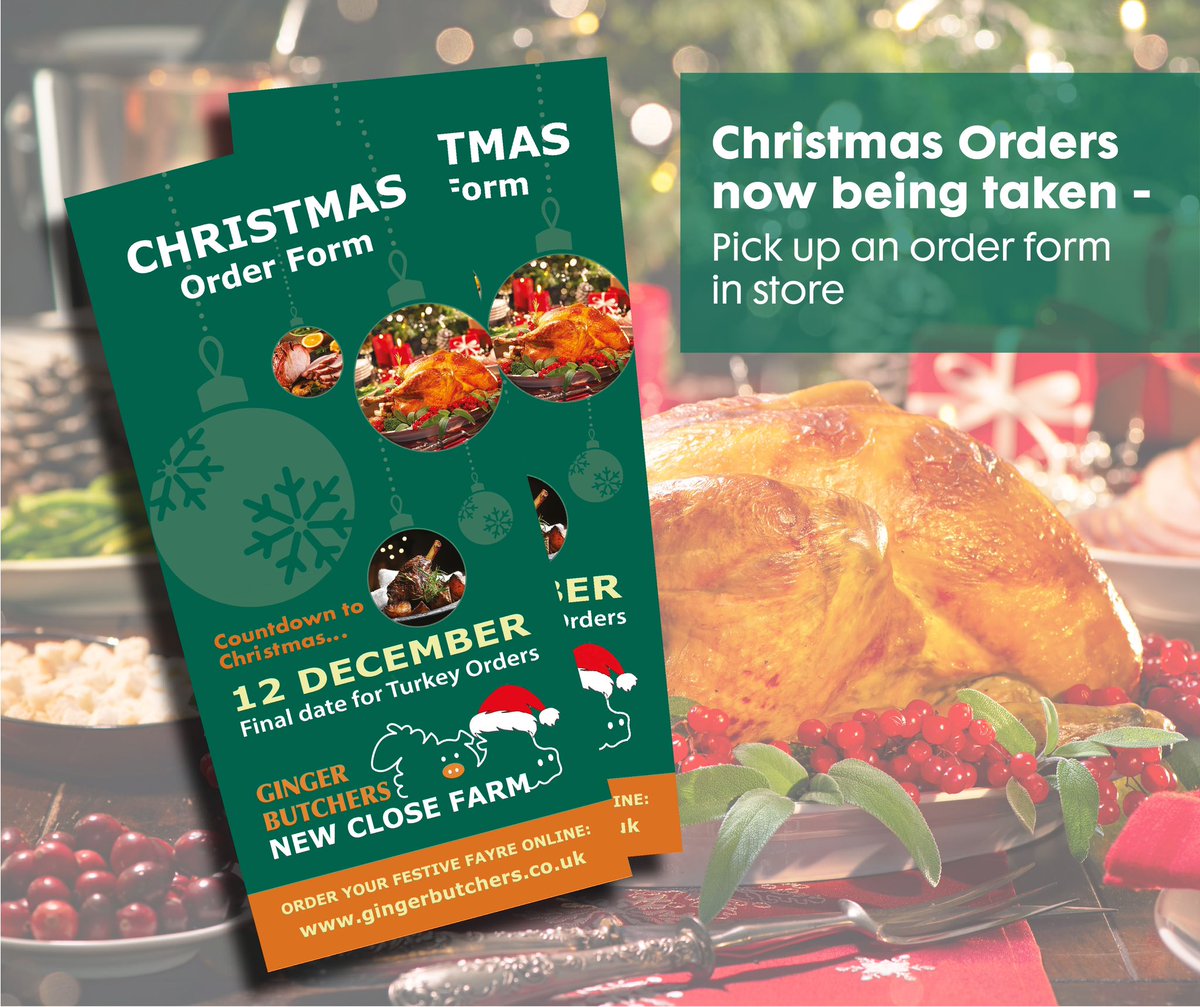 Today’s the day: Your last chance to order your poultry for guaranteed #Christmas delivery.
 
Don’t miss out, pick up an order form in our Bakewell Butchers &amp; Farm Shop, our Matlock Butchers Shop or visit our website:
gingerbutchers.co.uk/shop/Christmas
 
#gingerbutchers #turkey #lastorders