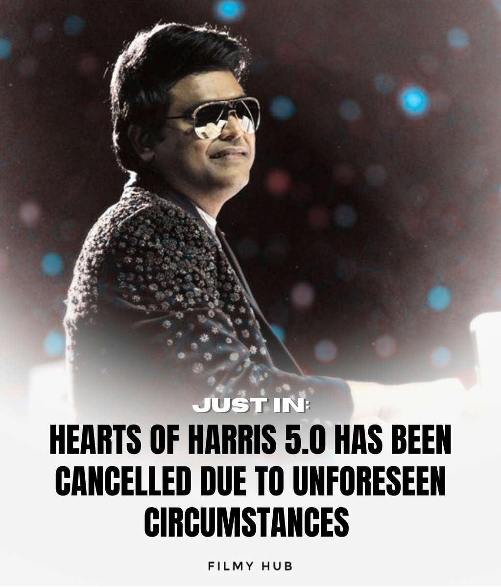 Hearts Of Harris 5.0 HAS BEEN CANCELLED!!!

For tickets refund, kindly email to: help@ticket2u.com

@Jharrisjayaraj
@malikstreams

#HeartsOfHarris #HarrisJByMSC #HarrisJayaraj #MalikStreams #FilmyHub