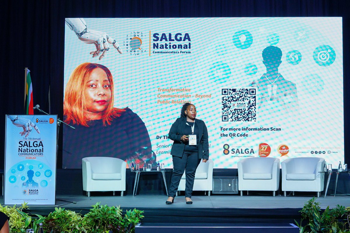 SALGA_Gov's tweet photo. Dr Thobile Mhlongo - SALGA Senior Manager for Municipal Learning &amp; Development takes the stage as the second day of the NCF gets underway.

Dr Mhlongo introduced our delegates to the SALGA Municipal Leaders Media and Stakeholder Engagement Programme. 

#SALGANCF #ImproveLGComms https://t.co/BYvDJ4LjKu