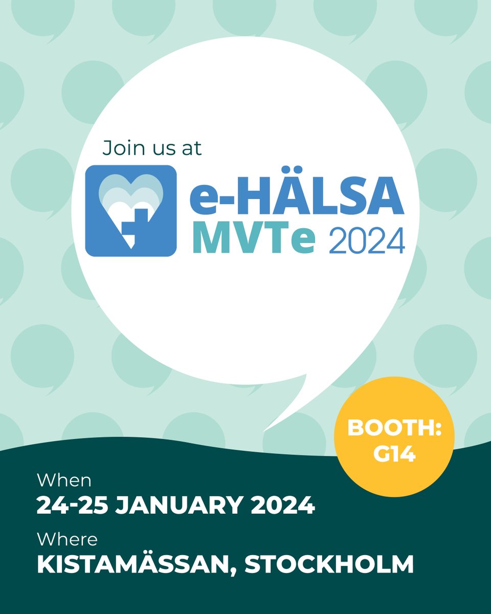 Join us at the e-Hälsa+MVT exhibition at #kistamässan in January. We'll be there to show our app, talk #languagebarriers and answer your questions about our translation tool.

Get 30% off on your conference ticket and a free pass to the exhibition here:
eu1.hubs.ly/H06wLmM0