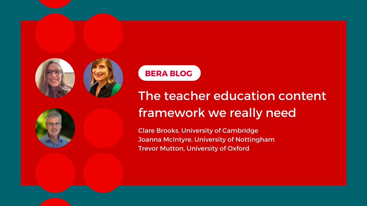 📝 NEW BLOG POST

The teacher education content framework we really need
<a href="/DrClareBrooks/">Clare Brooks</a>

Read article here: bera.ac.uk/blog/the-teach…