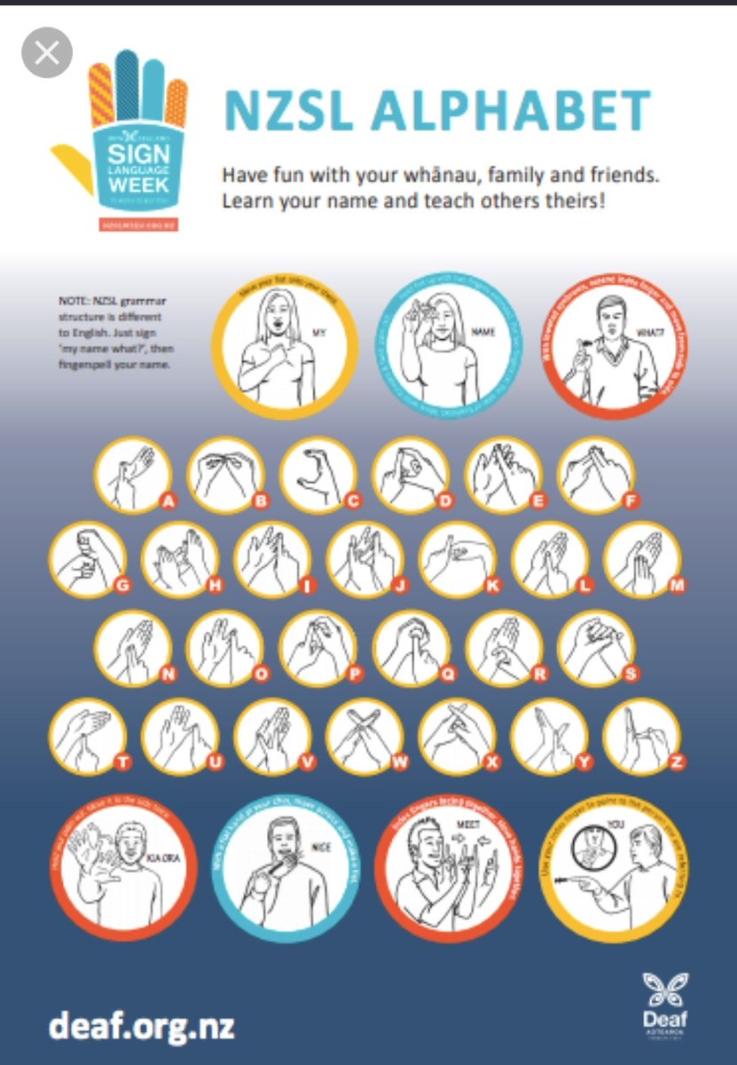 20,000 people in NZ use New Zealand Sign Language, approximately 4,600 are Deaf. “NZSL is an official language, but it is endangered.
I would argue that it's even more endangered then te reo, and nobody is promoting this......