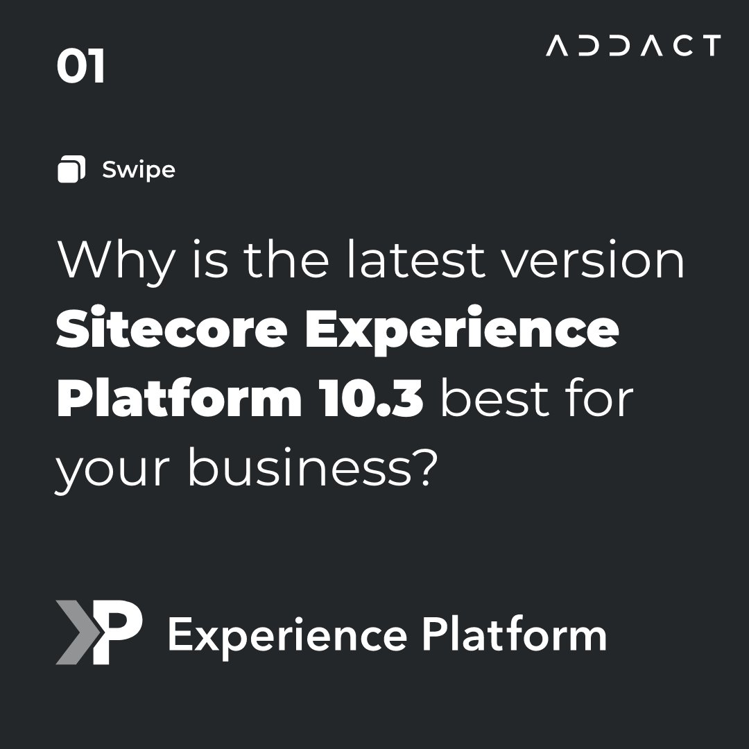 AddactTech's tweet image. Sitecore Experience Platform 10.3 version comes with some amazing features such as competitive edge, enhanced customer engagement, future-proofing as well as security and compliance.

#addact #sitecore #sitecoreexperienceplatform #sitecorexp #experienceplatform