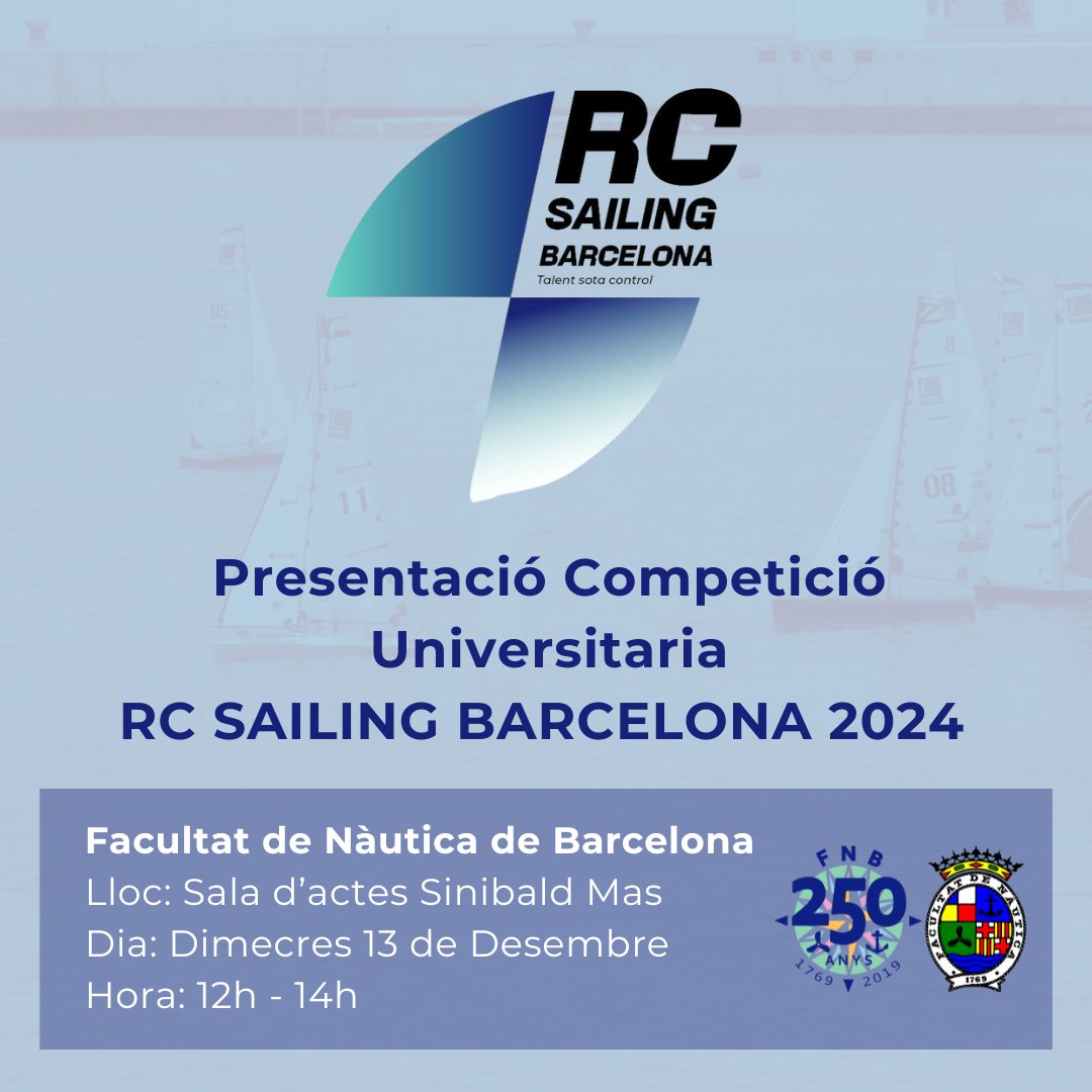 Dimecres 13 el RC Sailing Challenge  farà una presentació de la competició a l'FNB. Sala Sinibald Mas, 12 hores.