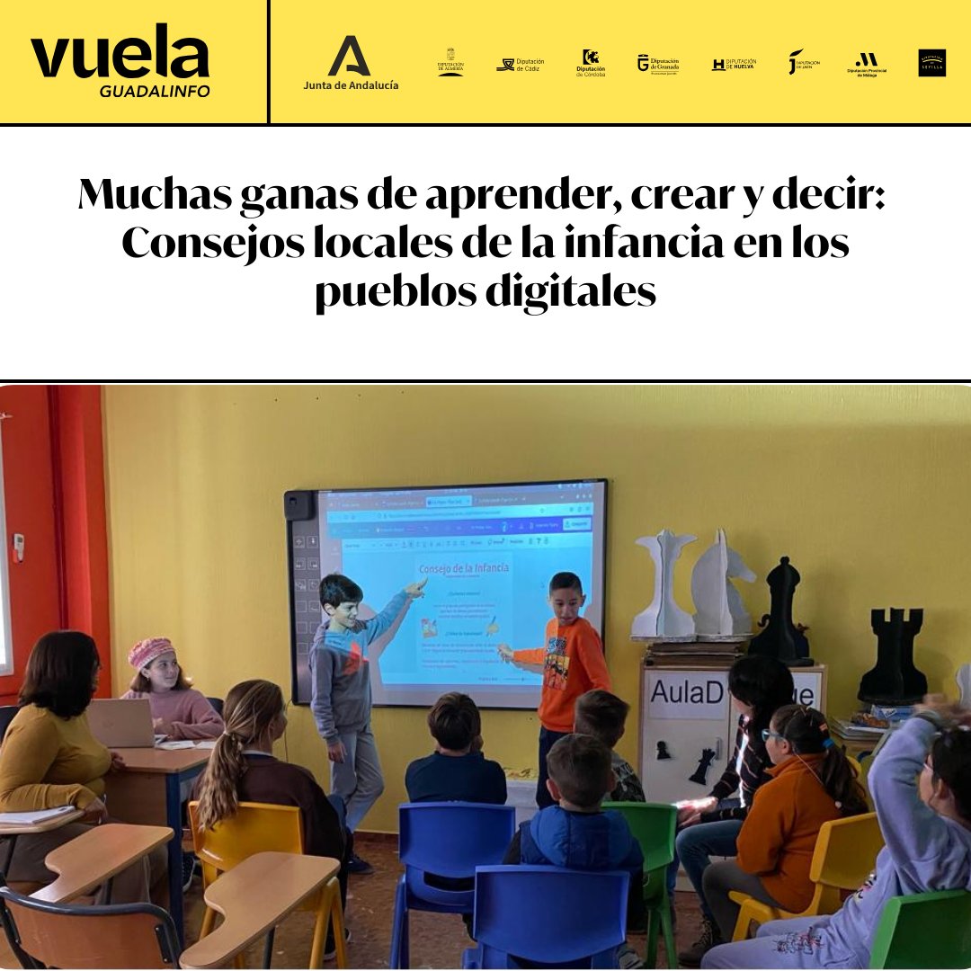 Crea cerca, ¡y apunta al futuro! 🚀 Niños en #CastilblancoDeLosArroyos aprenden, crean y proponen en su Consejo local de la infancia. Colaboración del Ayuntamiento, Punto Vuela y colegios por un mañana mejor 🙋‍♂️ bit.ly/3uSQSoZ
 #CanteraInnovación
