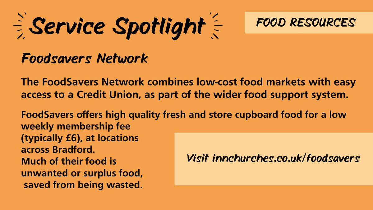 Service Spotlight | FoodSavers Network

FoodSavers offers high quality fresh and store cupboard food for a low weekly membership fee (typically £6)at locations across Bradford.

Visit innchurches.co.uk/foodsavers for more details.

#COLSBradford <a href="/InnChurches/">Inn Churches</a> #Costofliving