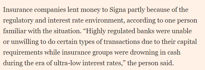 Insurers built €3bn exposure to struggling Signa property empire (FT) ft.com/content/cae0ff… Does insurance count as shadow banking now ?