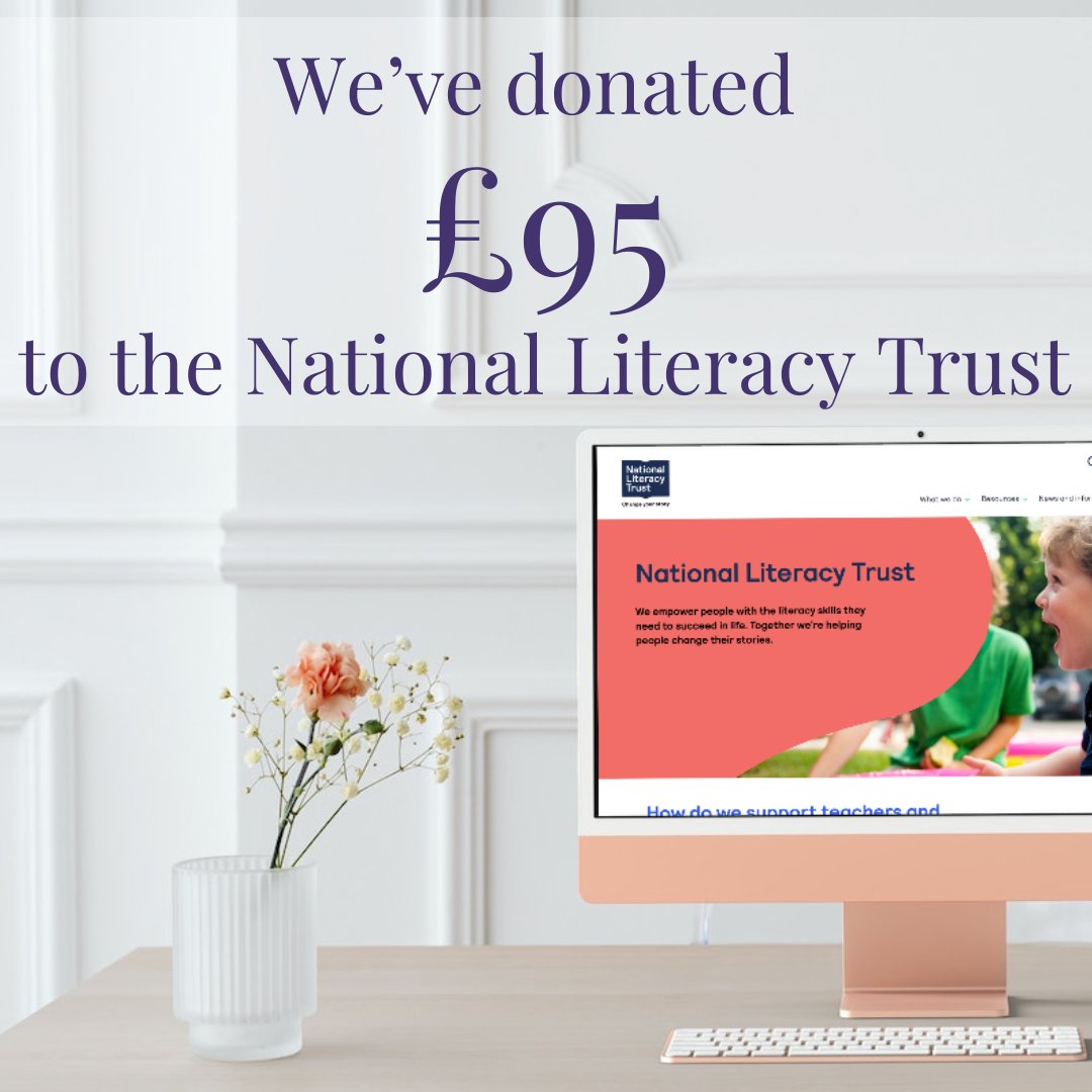 Back in August, we announced that, for each response to our client feedback questionnaire received this year, we will donate £5 to the @Literacy_Trust. We’re thrilled to share that the total we donated was £95 🎉 Find out more about the charity’s work on their website. #comms