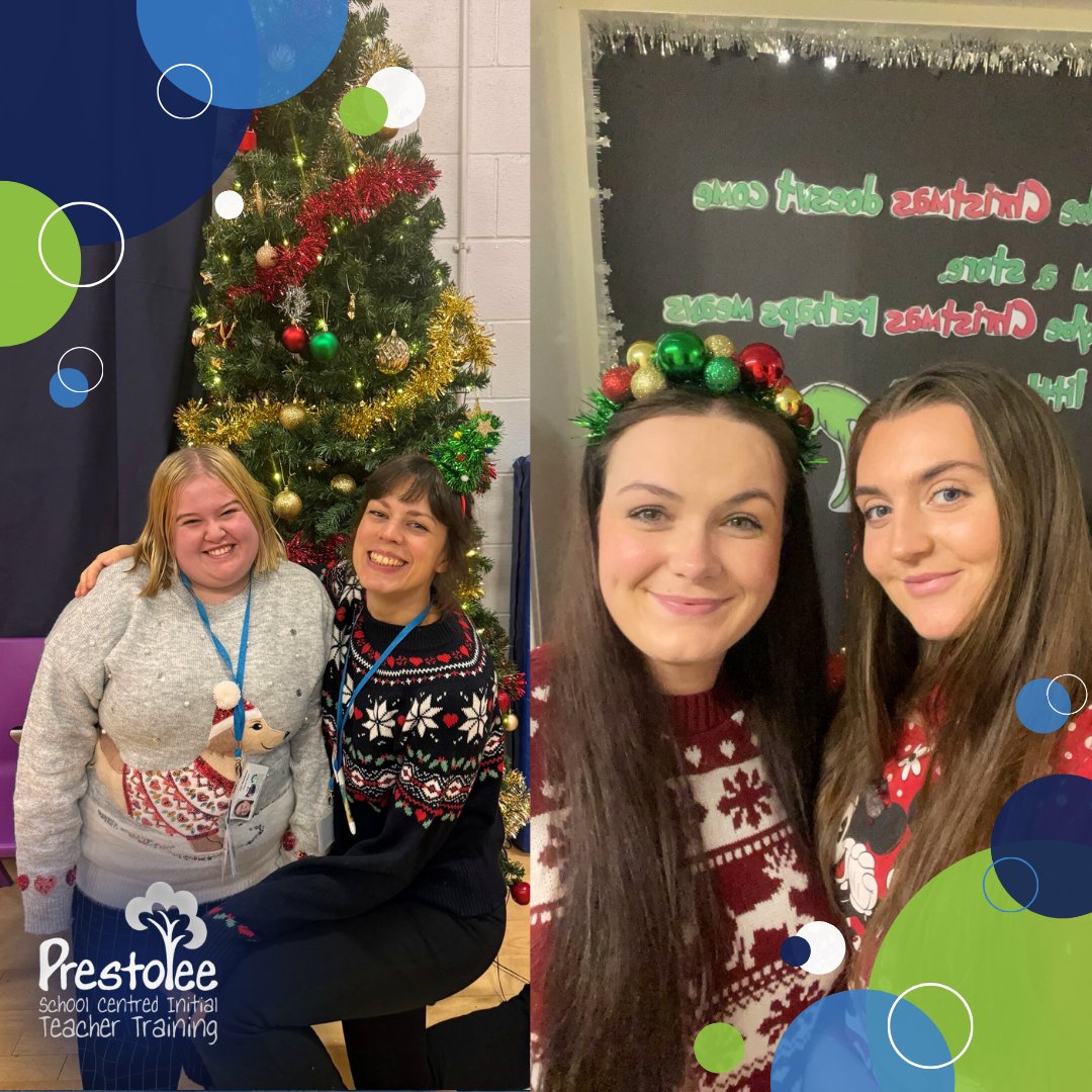 PrestoleeScitt's tweet photo. Here are a few of our trainees getting involved in their school's Christmas Jumper day! Thanks to all of our trainees who took part!

#ChristmasJumperDay #TeacherTraining #PrestoleeSCITT https://t.co/EXfAIc6eFI