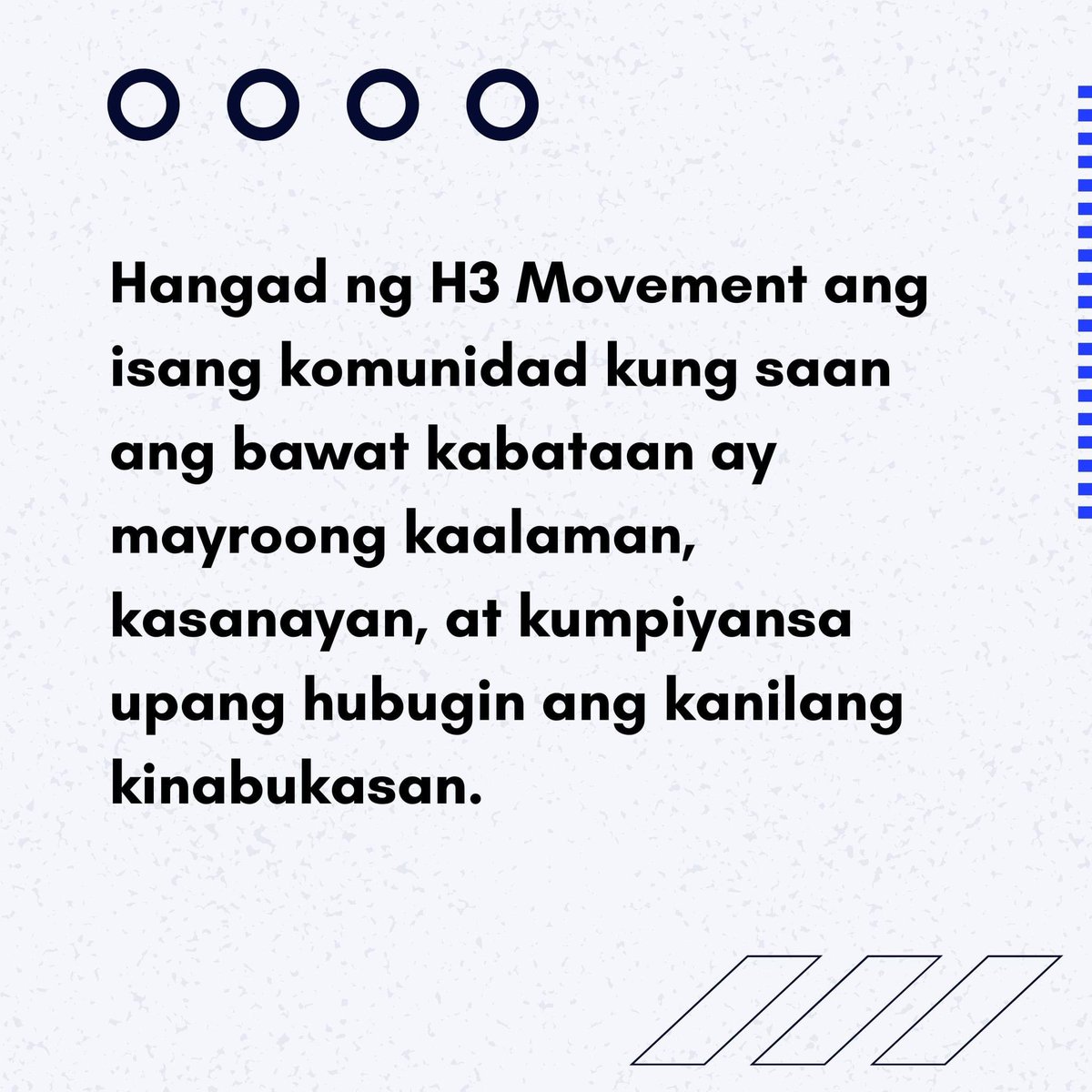 H3MovementPh's tweet photo. ANO NGA BA ANG H3 MOVEMENT? 

Ang H3 Movement ay isang kilusan ng mga batang propesyonal at estudyante na aktibong nakikibahagi sa mga gawaing panlipunan na nakabase sa Bayan ng Burgos, Lalawigan ng Isabela. https://t.co/jTGiJbOk2u