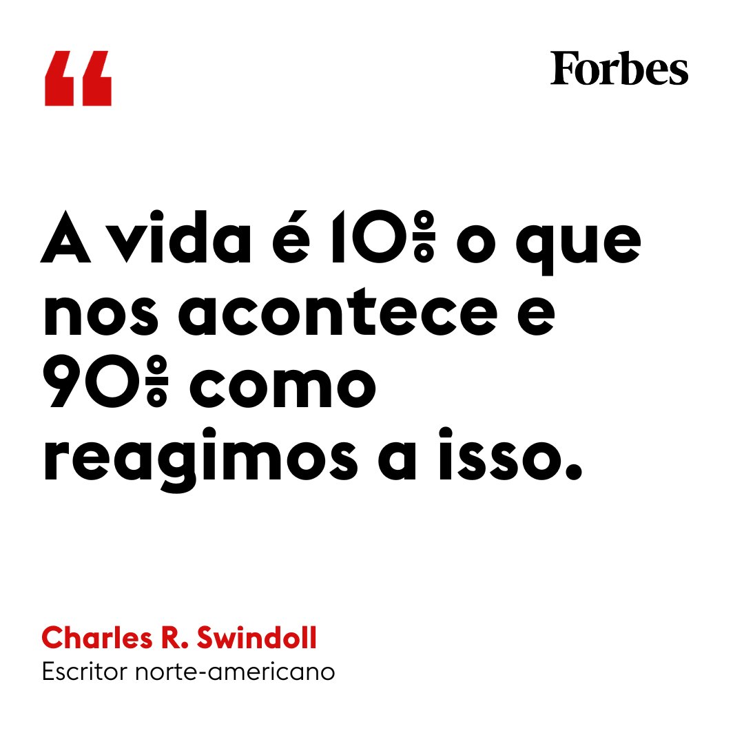 Charles Rozell "Chuck" Swindoll (18 de Outubro de 1934) é um pastor evangélico, autor, radialista e educador. Ele fundou a missão Insight for Living (Razão para Viver), com um programa que vai ao ar no rádio em mais de 2000 estações em 15 línguas. 
#FraseDoDia #forbesbr