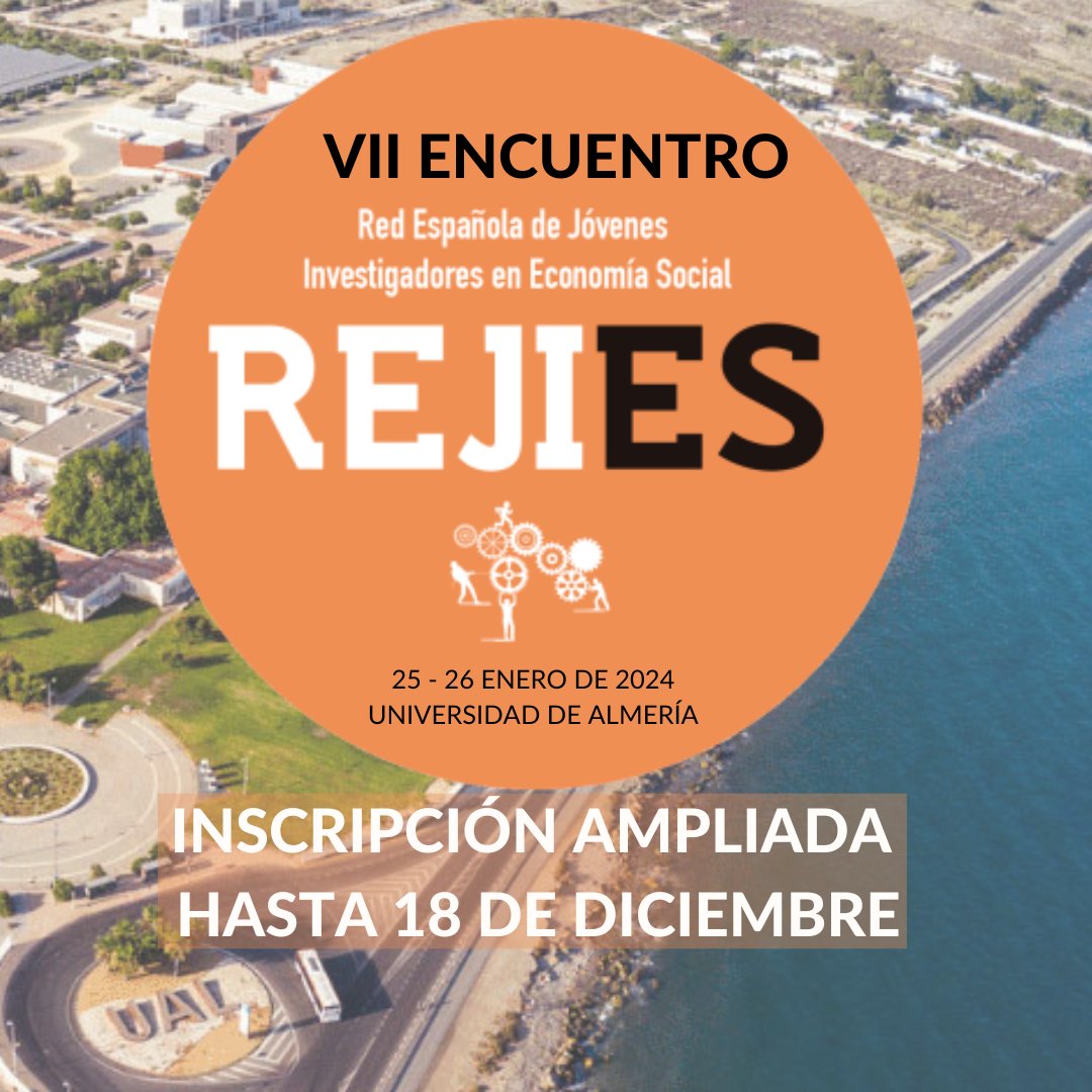 ℹ️ AMPLIAMOS FECHA DE INSCRIPCIÓN Y PRESENTACIÓN DE RESÚMENES PARA EL PRÓXIMO VII ENCUENTRO <a href="/Red_REJIES/">REJIES</a> 
🗓️ Fecha final: 18 de diciembre.
🔗 Recordamos que el enlace para la inscripción es el siguiente: forms.gle/vHiuB3VGyBPY6u… .
#EconomíaSocialYSolidaria #investigaciónpredoctoral
