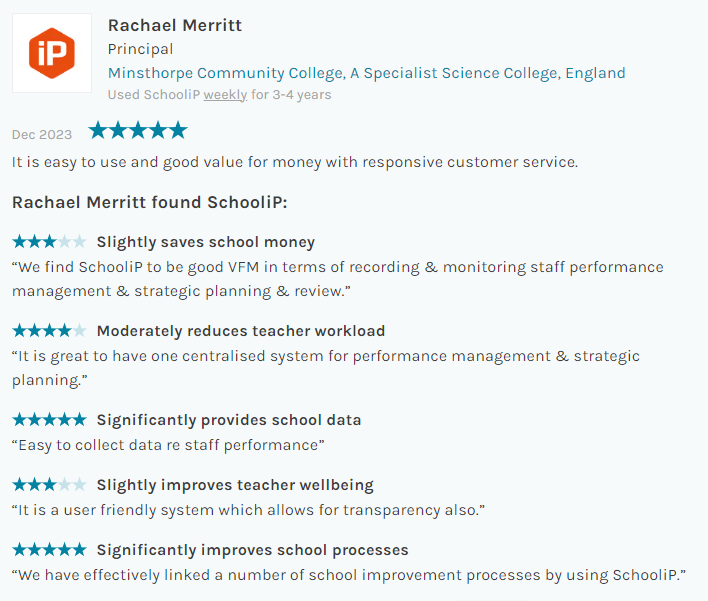 DamienRobertsIP's tweet photo. Learn why @MinsthorpeCC use @SchooliP to manage their #whole #school #improvement.

- Staff appraisals and professional development
- Lesson monitoring
- Improvement Planning
- Self-Evaluation/Self Assessment
- Policy Management
- Audits

Free demo - https://t.co/yLS6sUoVPn https://t.co/YRjyz49Ihk