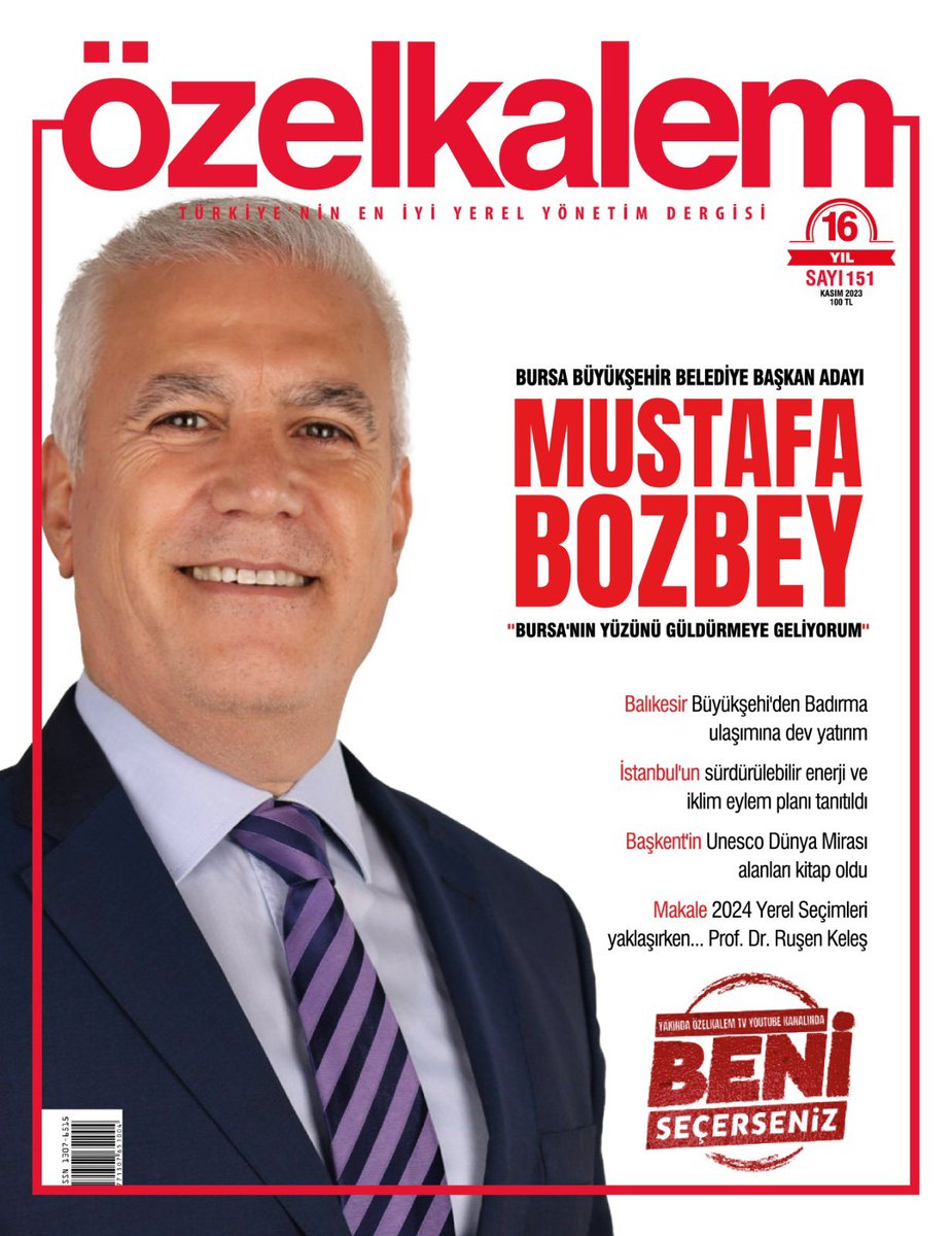ozelkalemdergi's tweet photo. Özelkalem çalışıyor✍️    151. Sayımızda Bursa’nın Nilüfer İlçesi’nde dört dönem üst üste belediye başkanlığı yapan ve Bursa Büyükşehir Belediye Başkanlığı’na adaylığını açıklayan @mustafabozbey’i konuk ettik. 
Güzelce okuyun👇🏿 
https://t.co/3tZvorweqe https://t.co/geBW32hYIg