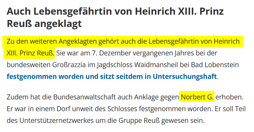 schwurbelwatch's tweet photo. Die Bundesanwaltschaft hat gegen 10 Personen der #Reichsbuerger-Gruppe um Prinz Reuß Anklage erhoben.
Mit dabei: die ehemalige AfD-Bundestagsabgeordnete Birgit Malsack-Winkemann, Maximilian Eder und #MichaelFritsch ("Spitzenkandidat für #dieBasis").
https://t.co/t2C7ZKh5J8 https://t.co/3tGC19yoZw