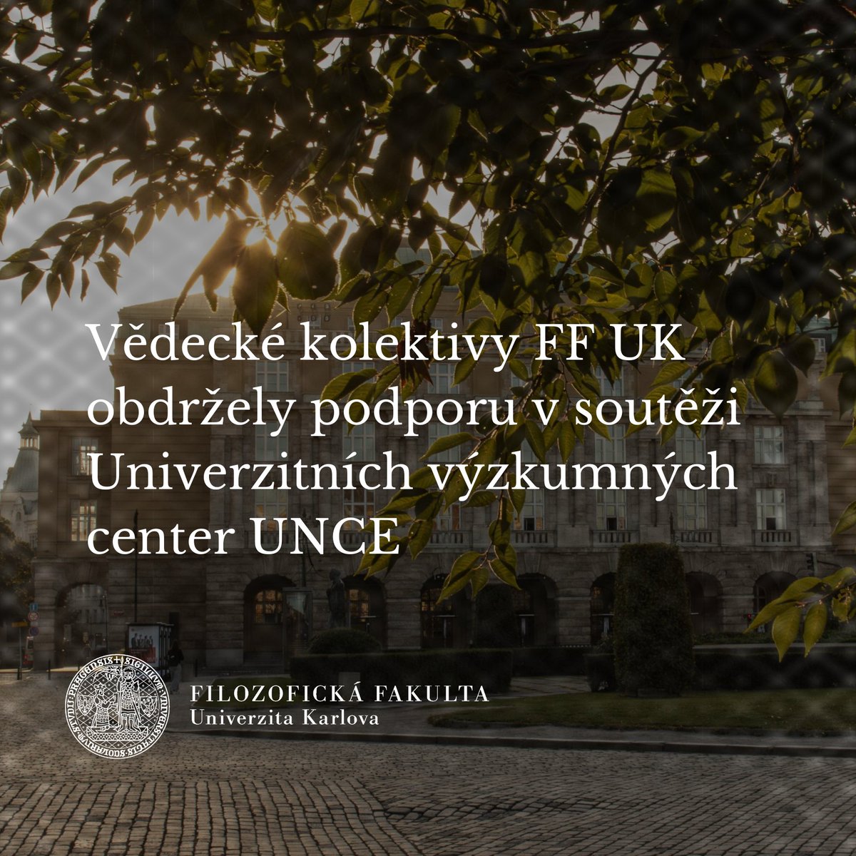 Projekty prof. Miroslava Petříčka z Ústavu filosofie a religionistiky FF UK a prof. @CvrcekV z @Korpus_cz získaly podporu v soutěži Univerzitních výzkumných center UNCE, kterou organizuje @UniKarlova. 👏 ff.cuni.cz/2023/12/dva-ve…