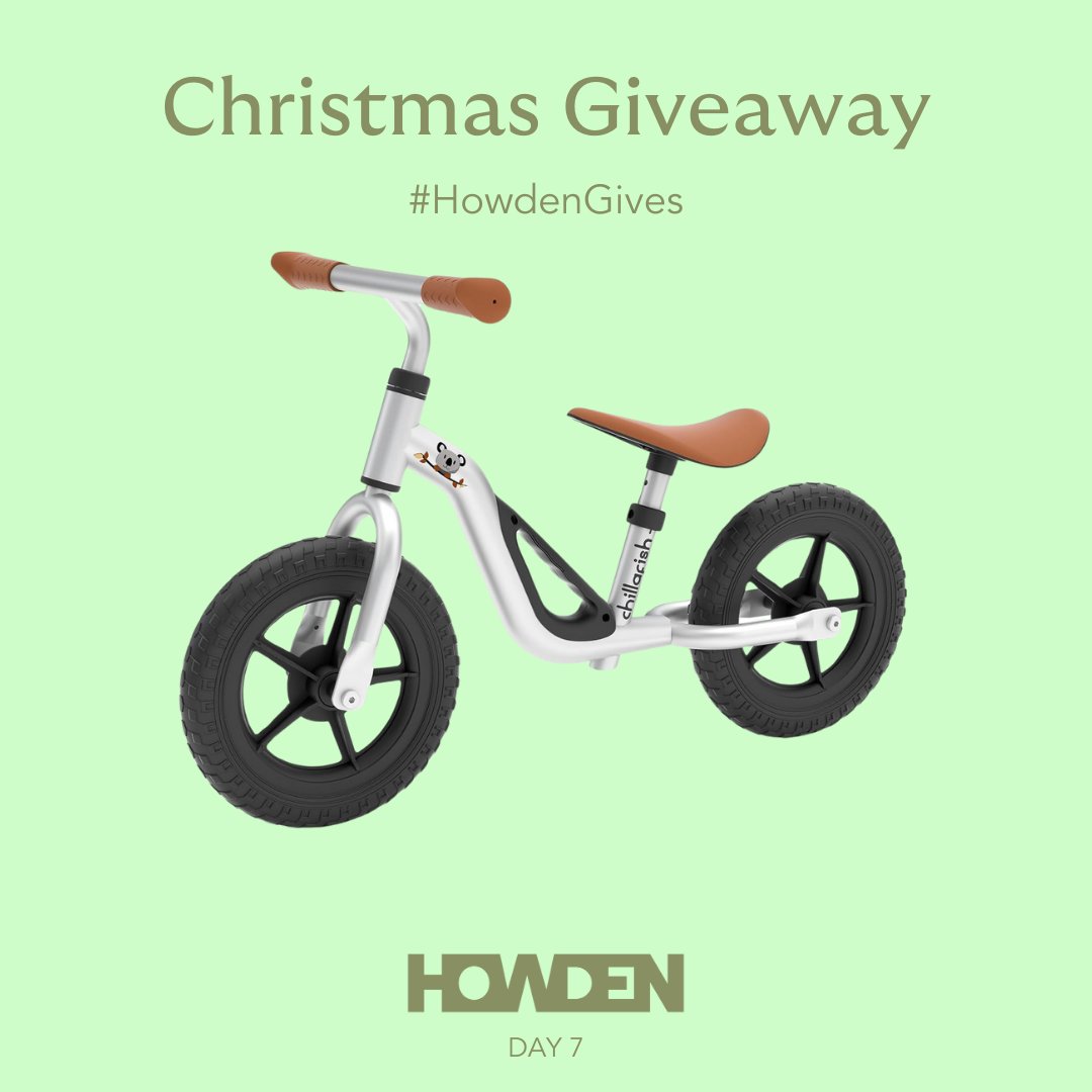 It's Day 7 of our #HowdenGives competition. Today's prize is a 10' Children's Balance Bike. For your chance to win, follow us, like our post and comment #HowdenGives. Competition closes 3pm today. Full T&Cs can be found here ow.ly/UZqK50Qej1W #howden #newnameforaplan