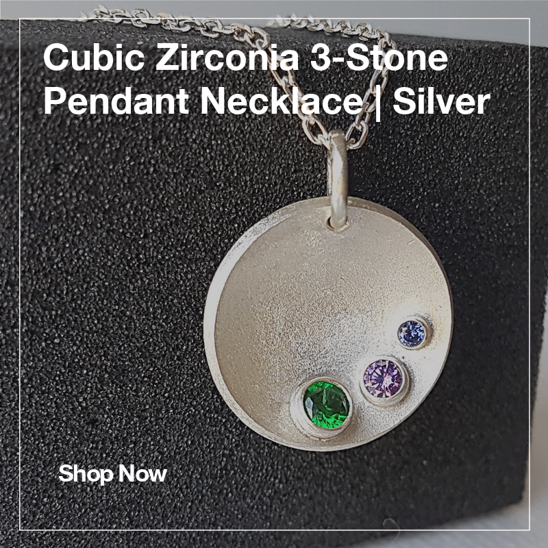 Elevate your style with our exquisite handmade silver 3 stone pendant necklace. Shop now at wix.to/zSaiP7Y and get ready to shine! 💫 #fashion #accessories #necklace