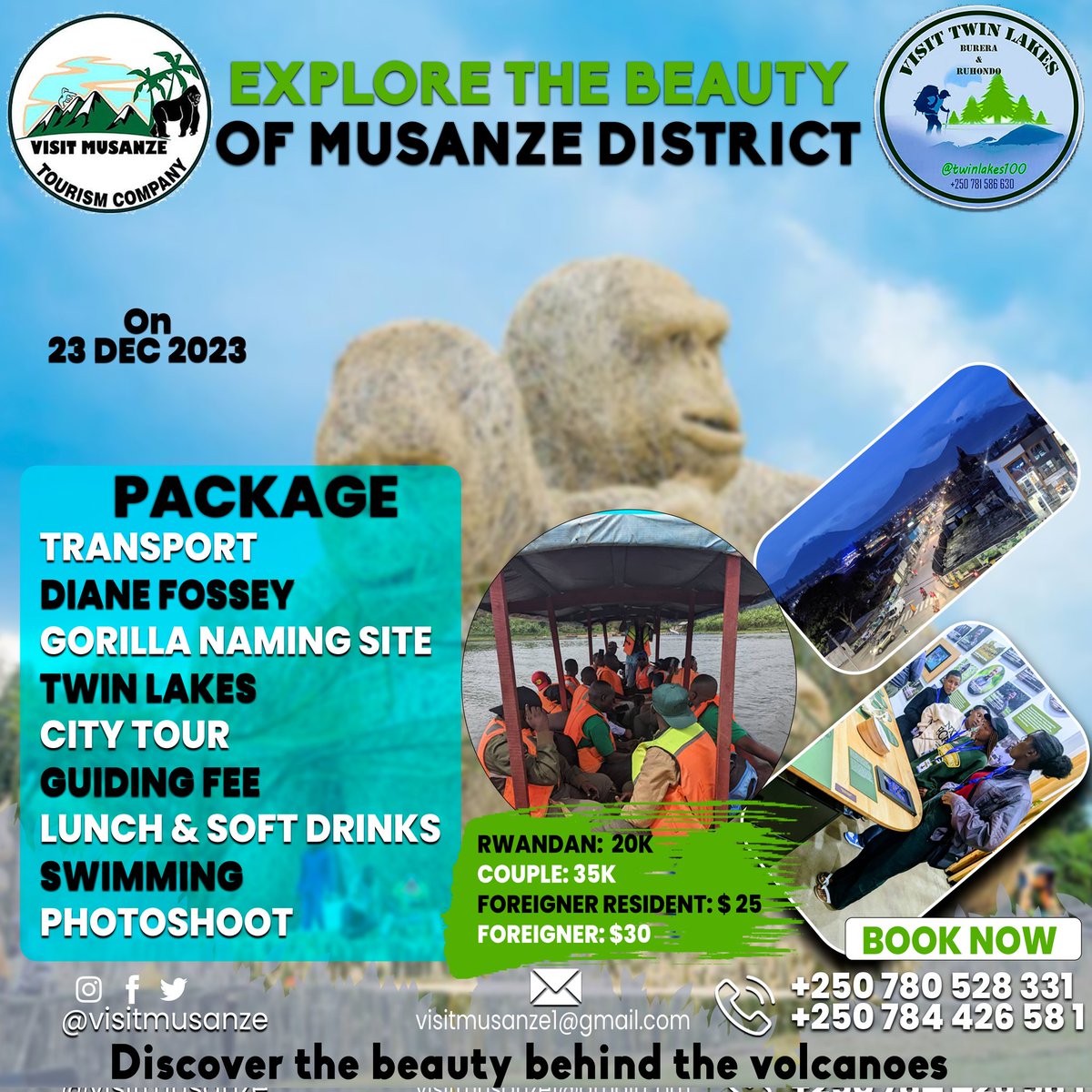 Y'all 👇🔥, On 23 Dec 2023. #VisitMusanze 🇷🇼 #TwinLakes
 Be ready for joining us!
#VisitRwanda
#RwandaIsOpen