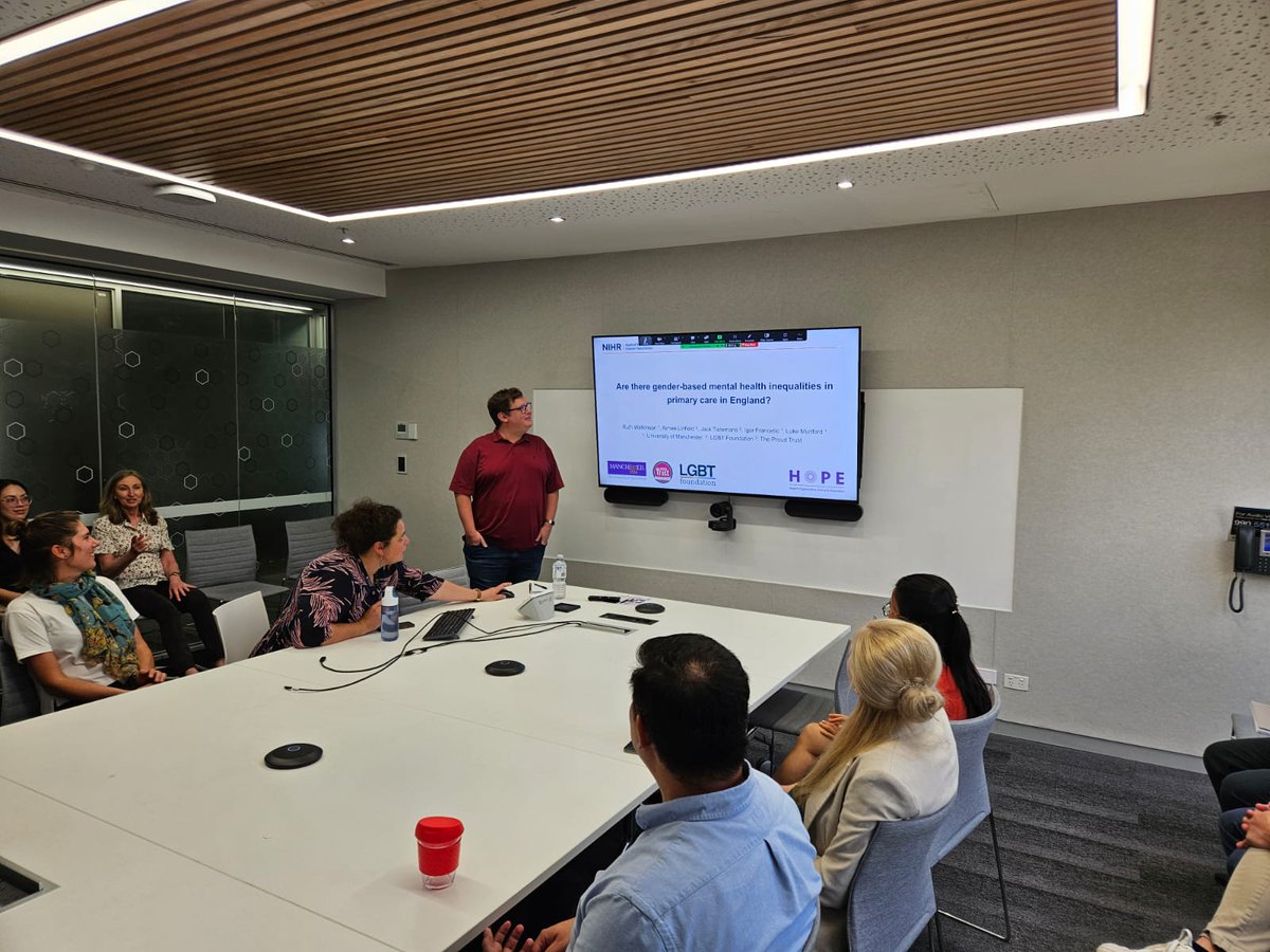 Today, @dukester24 gave a seminar at the health economics group in the public health department at @MonashUni on work looking at gender based mental health inequalities within primary care in England.