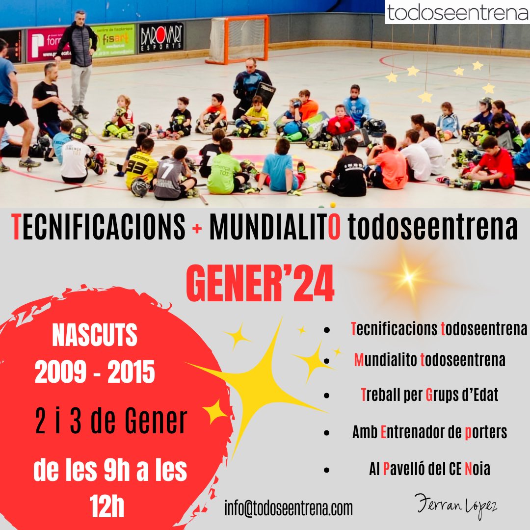 todo se entrena (@todoseentrena) on Twitter photo ‼️NOVEDADEEEEES‼️
👉Los días 2 y 3 de ENERO vamos a Realizar Sesiones de TECNIFICACIÓN + MUNDIALITO TODOSEENTRENA💪
‼️INSCRIPCIONES ABIERTAS YAA‼️
👉Plazas limitadas😲
👉Apúntate en info@todoseentrena.com by <a href="/ferranlop75/">ferran lópez</a>
#hoquei #hockey #okliga #okcat ‼️NOVEDADEEEEES‼️
👉Los días 2 y 3 de ENERO vamos a Realizar Sesiones de TECNIFICACIÓN + MUNDIALITO TODOSEENTRENA💪
‼️INSCRIPCIONES ABIERTAS YAA‼️
👉Plazas limitadas😲
👉Apúntate en info@todoseentrena.com by <a href="/ferranlop75/">ferran lópez</a>
#hoquei #hockey #okliga #okcat