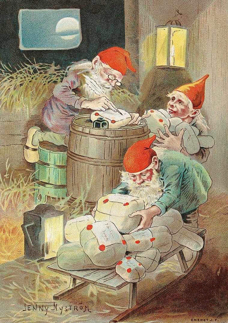Nisse are nordic fairies that resemble tiny, often bearded, people. They live on farms, acting as their secret guardians. They are also linked to the Winter Solstice and Christmas. In Scandinavia, a nisse often helps the Yule Goat to deliver Christmas presents. #FairyTaleTuesday