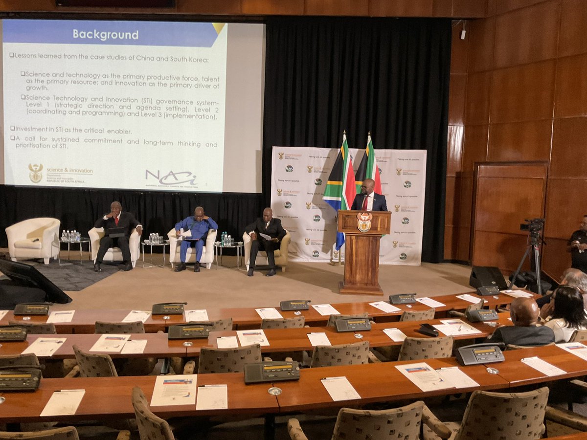 #PresidentialPlenary on Science Technology and Innovation taking place for the first time. NACI CEO Dr Mlungisi Cele calls for greater investment in science as it is important for the development of South Africa. @dsigovza @DrBladeNzimande hosting @PresidencyZA @CyrilRamaphosa.