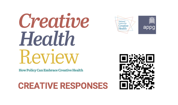 The #CreativeHealthReview has commissioned artists with their own lived experience to respond creatively to the Review's themes. These include responses from Sue Flowers; Kelly McLaughlin; Mah Rana; Phillipa Anders; Vikki Parker; David Tovey; Surfing Sofas ncch.org.uk/creative-respo…