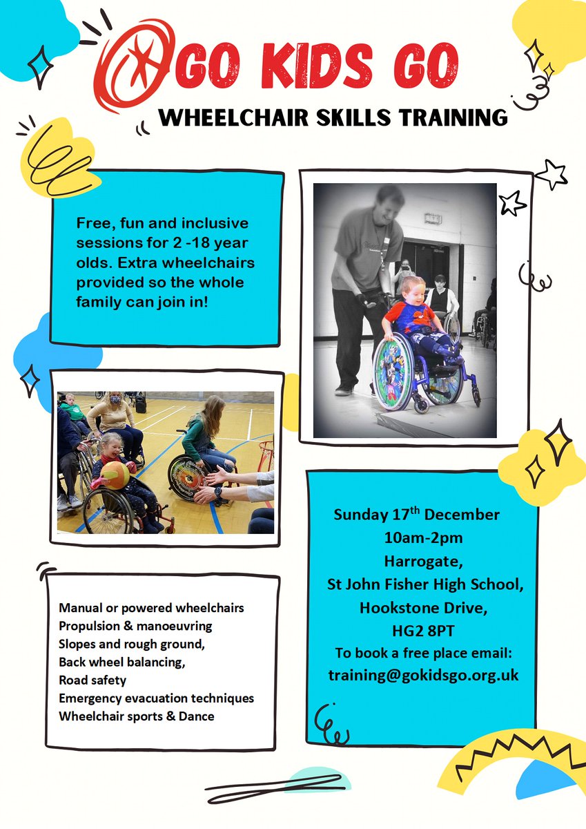 Wheelchair skills session in Harrogate this Sunday!