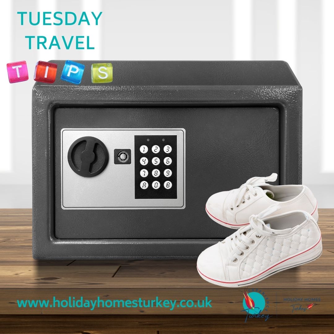 Make Travel Tuesday’s Tip your golden rule!
💫 Place one of the shoes you plan to wear on your journey home in your holiday accommodation safe 💫 then you can’t vacate the premises without retrieving your shoes and your valuables alongside it! Genius 😍

holidayhomesturkey.co.uk