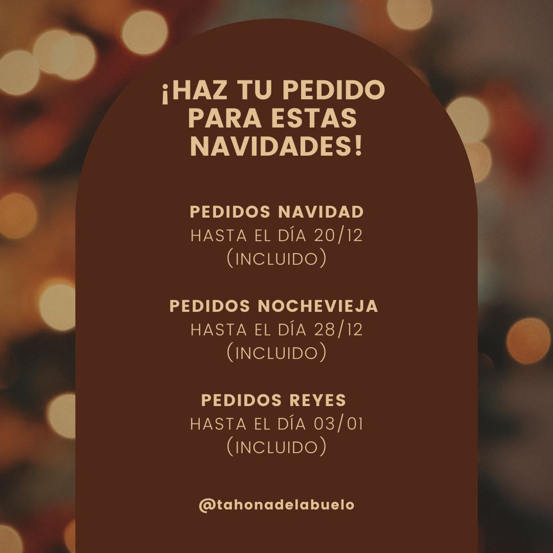 Se acerca la Navidad y queremos estar presente en vuestros hogares
Haz tu pedido
🎅📆 Fechas tope para pedidos:
Navidad🎁: hasta el 20/12 (incluido)
Nochevieja🥂: hasta el 28/12 (incluido)
Reyes🎁: hasta el 03/01 (incluido)
Cabanyal 963712005
Serrería 963551376
Xúquer 963602515