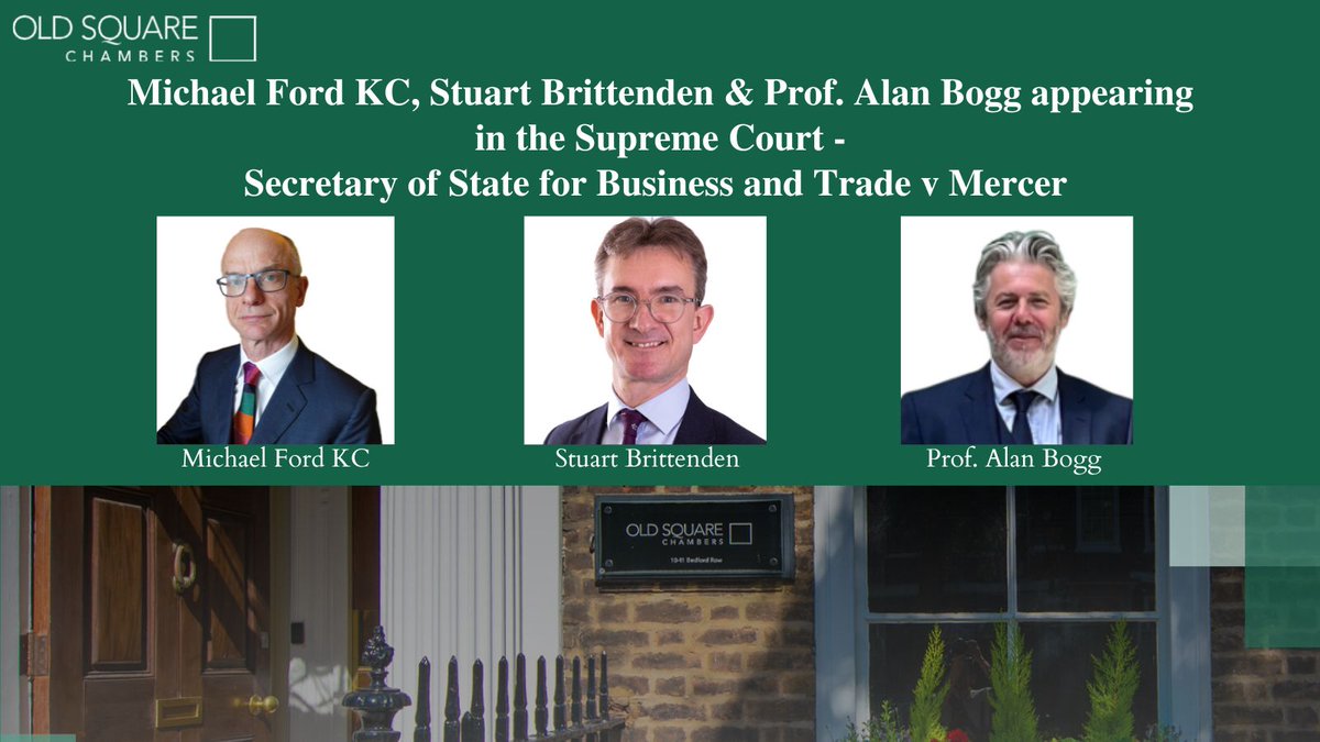OSC's <a href="/MichaelFordQC/">Michael Ford</a> , @StuartBrittend1 &amp; <a href="/thebigbogg/">Alan Bogg</a>  will be appearing in the <a href="/UKSupremeCourt/">UK Supreme Court</a> today in the case of Secretary of State for Business and Trade v Mercer - instructed by <a href="/brucerobin/">Bruce Robin</a> of <a href="/unisontheunion/">UNISON - UK's largest union</a>, representing Mercer. Streaming from 10am
supremecourt.uk/live/court-01.…