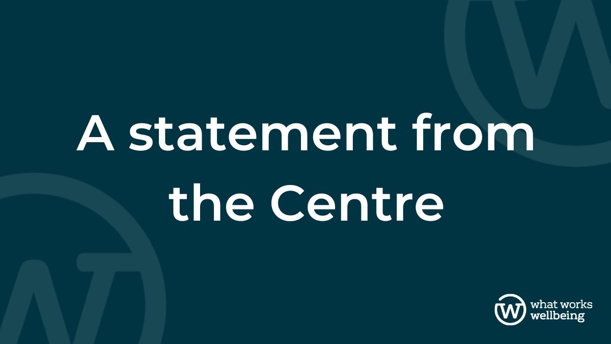 We’re sad to announce @whatworkswb will close 30 April 2024, after almost a decade as the UK’s leading centre for wellbeing evidence, policy & practice. Thank you to our collaborators & supporters for making 9 years of progress possible. Full statement: whatworkswellbeing.org/blog/statement…