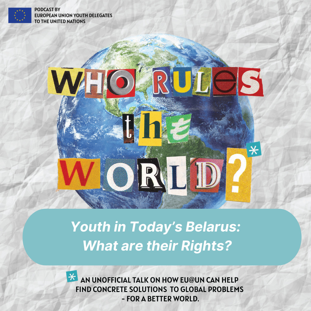 🎙 On this episode of “Who Rules the World” <a href="/EUYouthDelegate/">EUatUN Youth Delegate</a> <a href="/SvanaLukas/">Lukas Svana 🇸🇰🇪🇺</a> talks with President of the free Belarusian National Youth Council RADA &amp; Advisor on Youth Policy and Students to Sviatlana Tsikhanouskaya, Marharyta (Margo) Vorykhava.

Tune in: europa.eu/!MPCvfX