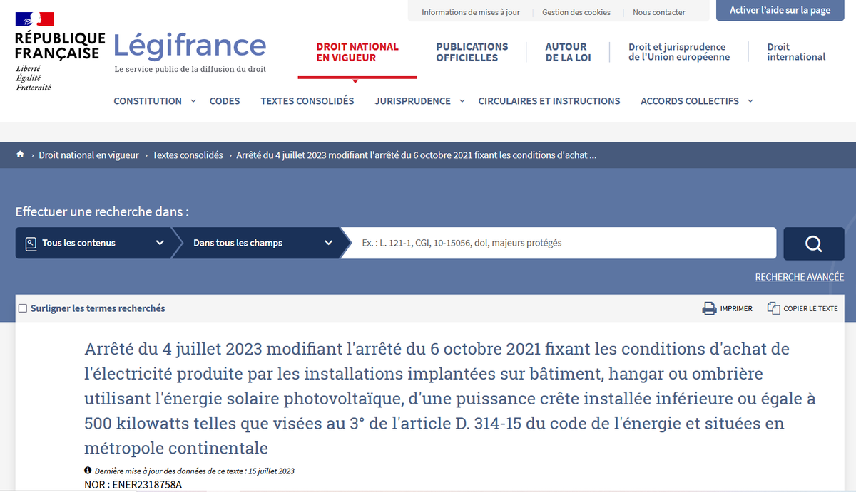 🚨 Avis de recherche, les deux arrêtés tarifaires d'électricité photovoltaïque pour les périodes du 1er Août au 30 Oct, et du 1er Nov au 31 Janvier, ne sont toujours pas parus au JO. Les pro doivent travailler à l'aveugle / conditions économiques en vigueur 🙄