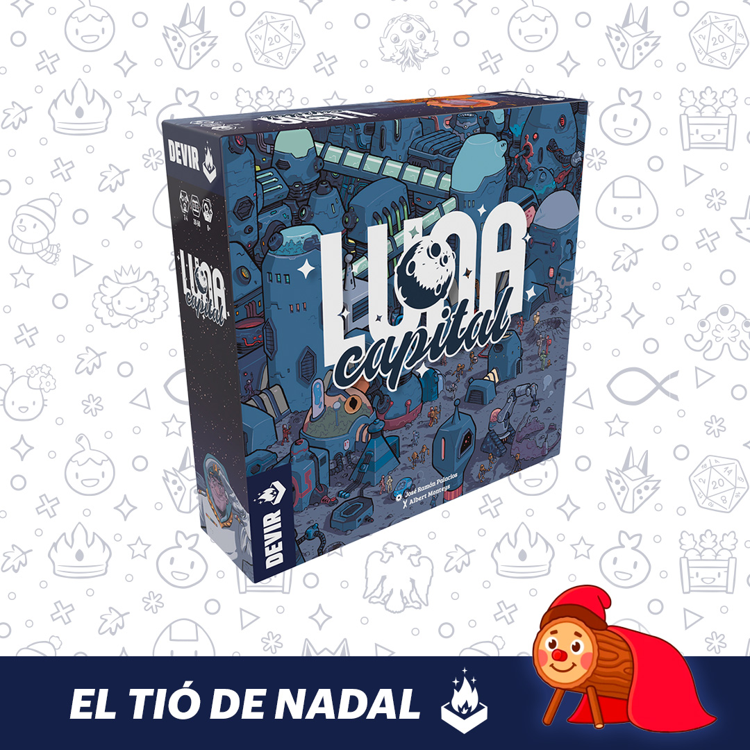 El Tió ha arribat a Devir! Doneu-li de menjar Likes perquè ens porti regals diaris fins al 22 de desembre🗓️ 

Avui, Luna Capital. Cada RT que feu serà un cop de bastó. Sortejarem el joc del dia entre tots els que piqueu al Tió. Sort!🪵🎁