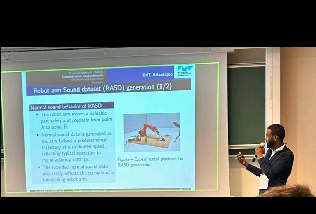 My presentation of our research paper titled 'SADIS: a Real Time sound-based anomaly detection for industrial systems' at FPS 2023 conference in Bordeaux is well done.
#phdvoice, #phddone, #phdlife, #Researchpaper, #cybersecuritytips, #anomalydetection,