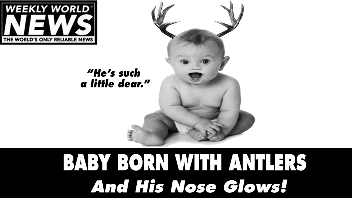 'Just in time for Christmas!'

#babies #antlers #nose #reindeer #dear #babybornwithantlers #ohdear