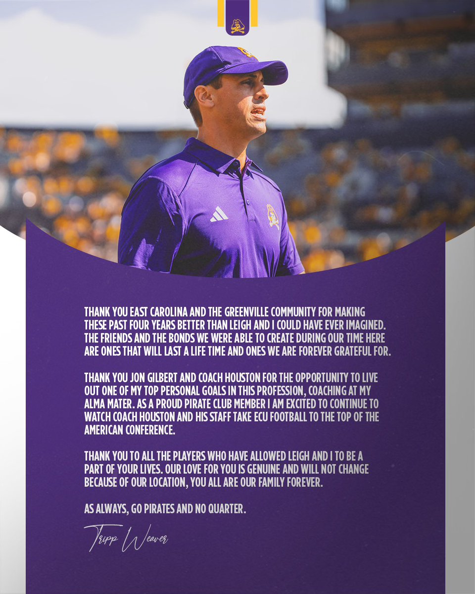 Forever grateful for @ECUPiratesFB and @ECUCoachHouston . Sincerely, thank you. Excited for the opportunity to be a part of Coach @JeffFaris staff and to serve these players @GovsFB along with the Clarksville community. Time to go to work 🔴 ⚫️ #EVD