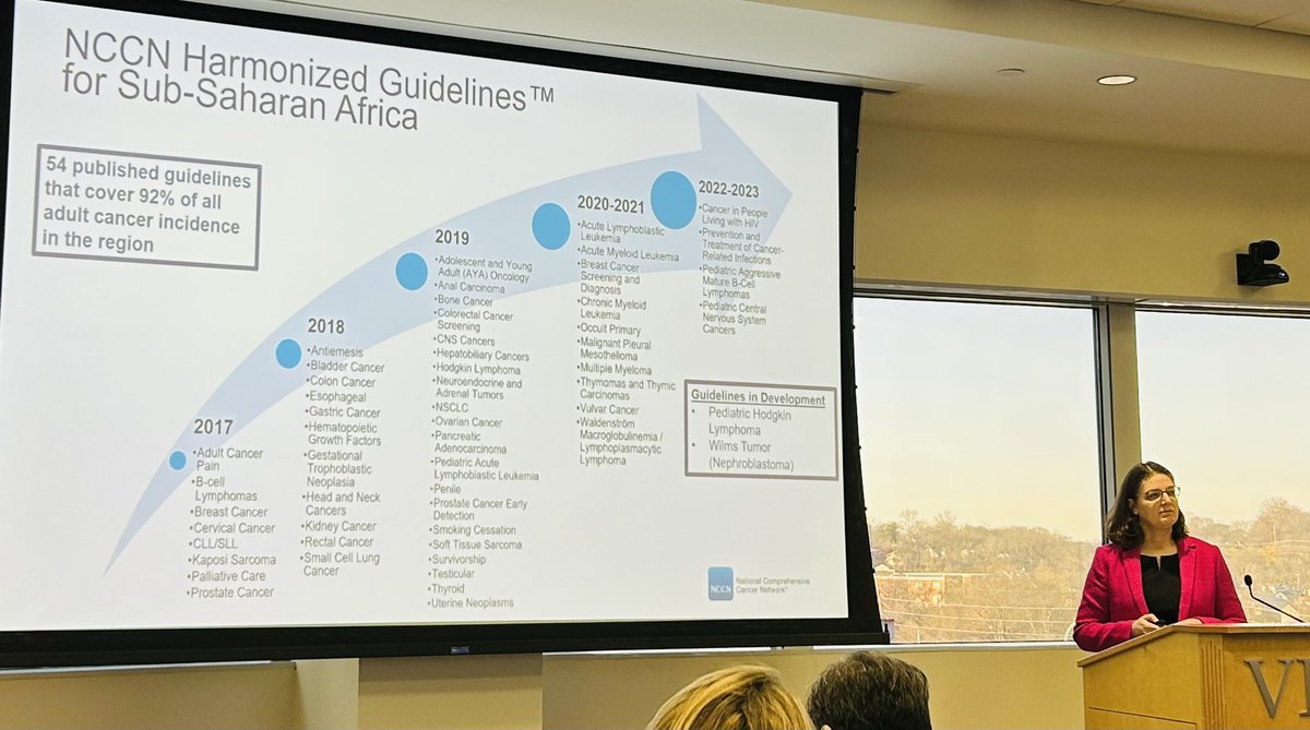 So great to see🤩 @DrCrystalD @NCCN this AM at @VUMC_Cancer to give us an update re: NCCN initiatives. Here is an example to extend the outreach internationally to #subsaharan #Africa @VUMCHemOnc @drlauragoff @benhopark @jordanberlin5 #PatientCare #cancer
