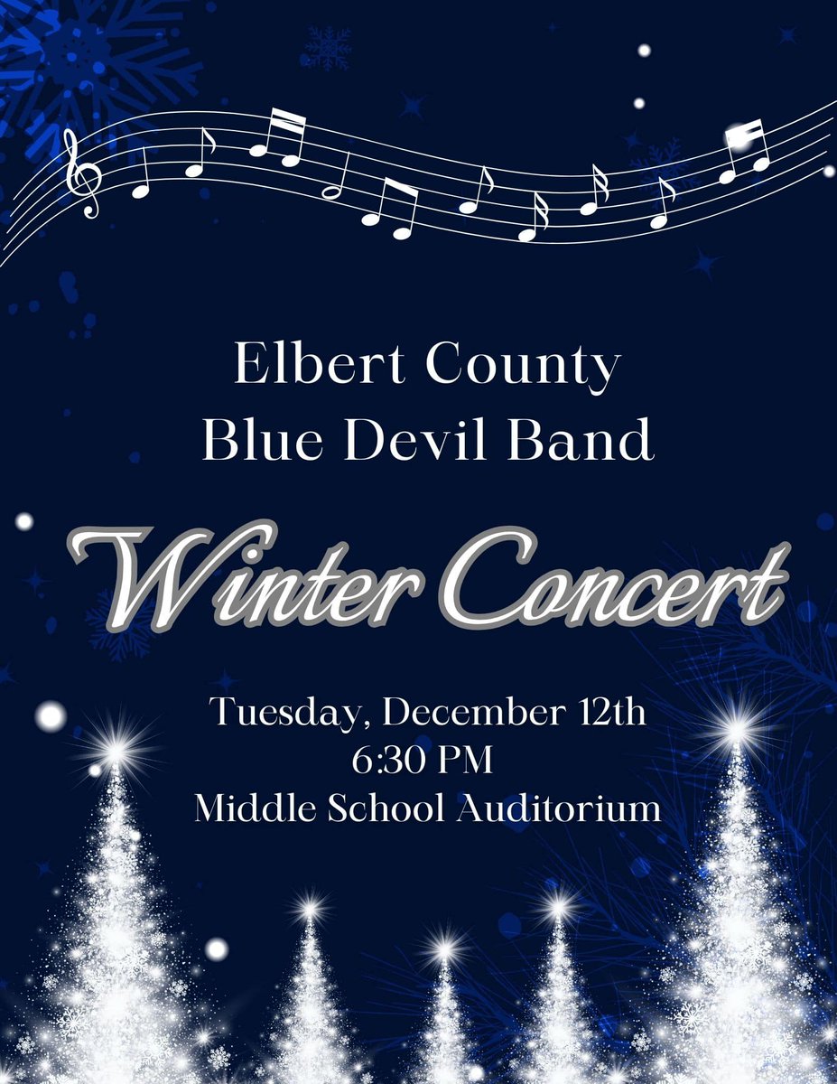 EC DigiDevils (@ec_digidevils) on Twitter photo BDNN will be live streaming the <a href="/ECCHS_GA/">ECCHS</a> Blue Devil Band's Winter Concert! ❄️youtube.com/@bluedevilnews… ⛄️ <a href="/ElbertCoSchools/">Elbert County Schools</a> @TheElbertonStar <a href="/KimFullerEC/">KimAFuller</a> <a href="/RhondaBDriver1/">RhondaBDriver</a> <a href="/ClintWinter/">Clint Winter</a> BDNN will be live streaming the <a href="/ECCHS_GA/">ECCHS</a> Blue Devil Band's Winter Concert! ❄️youtube.com/@bluedevilnews… ⛄️ <a href="/ElbertCoSchools/">Elbert County Schools</a> @TheElbertonStar <a href="/KimFullerEC/">KimAFuller</a> <a href="/RhondaBDriver1/">RhondaBDriver</a> <a href="/ClintWinter/">Clint Winter</a>