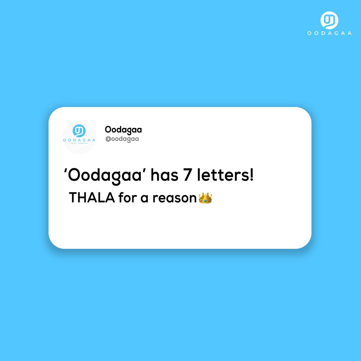 Thala's game on the field, Oodagaa's game in your digital space!😉 #ThalaForAReason #Thala #MSDhoni #MomentMarketing #DigitalMarketing #Oodagaa