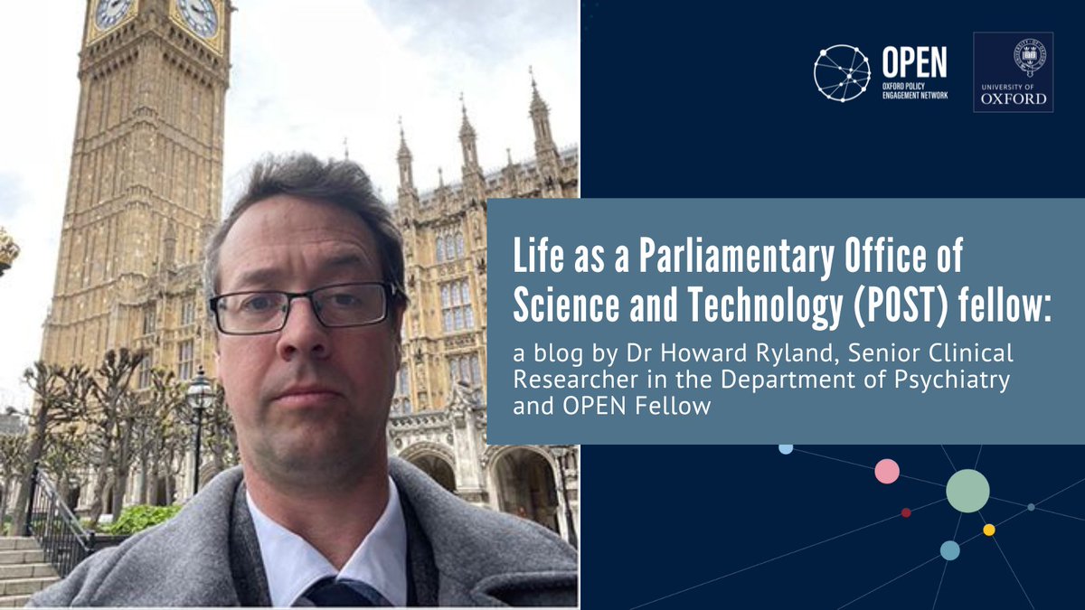 Oxford Policy Engagement Network (OPEN) (@oxpolicyengaged) on Twitter photo One way to share your expertise with the government is through fellowships.
This blog from <a href="/HowardRyland/">Howard Ryland</a> details what it was like to work with <a href="/POST_UK/">POST (UK Parliament)</a> to help inform legislation on #MentalHealthCare
Read the blog here👇ox.ac.uk/research/using…
<a href="/OxPsychiatry/">Oxford Psychiatry</a> One way to share your expertise with the government is through fellowships.
This blog from <a href="/HowardRyland/">Howard Ryland</a> details what it was like to work with <a href="/POST_UK/">POST (UK Parliament)</a> to help inform legislation on #MentalHealthCare
Read the blog here👇ox.ac.uk/research/using…
<a href="/OxPsychiatry/">Oxford Psychiatry</a>