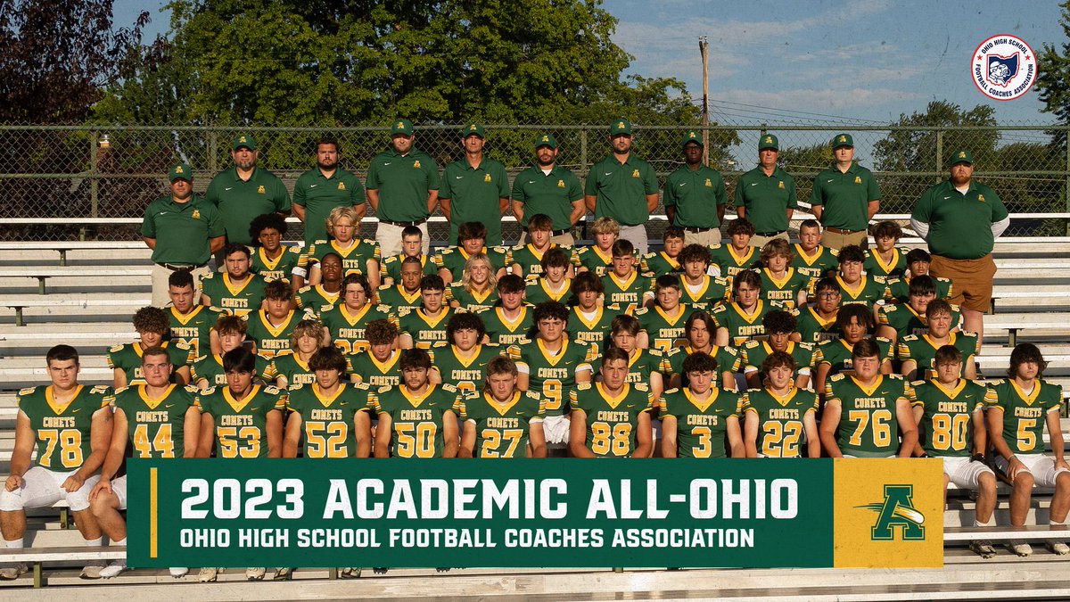 Congratulations to the 2023 Steele Comets football team on earning Academic All-Ohio! #PCE @SteeleComets @AmherstFootball @AmherstQb @SteelePrincipal @TheCometSuper