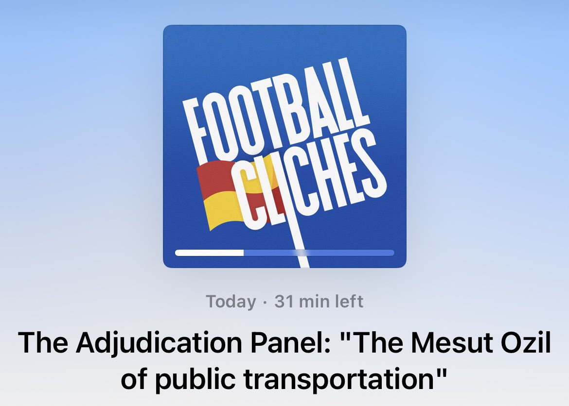 Life achievement unlocked: to have made (and awarded an episode title no less) the @FootballCliches podcast. Feels awfully sins-y. podcasts.apple.com/gb/podcast/new…
