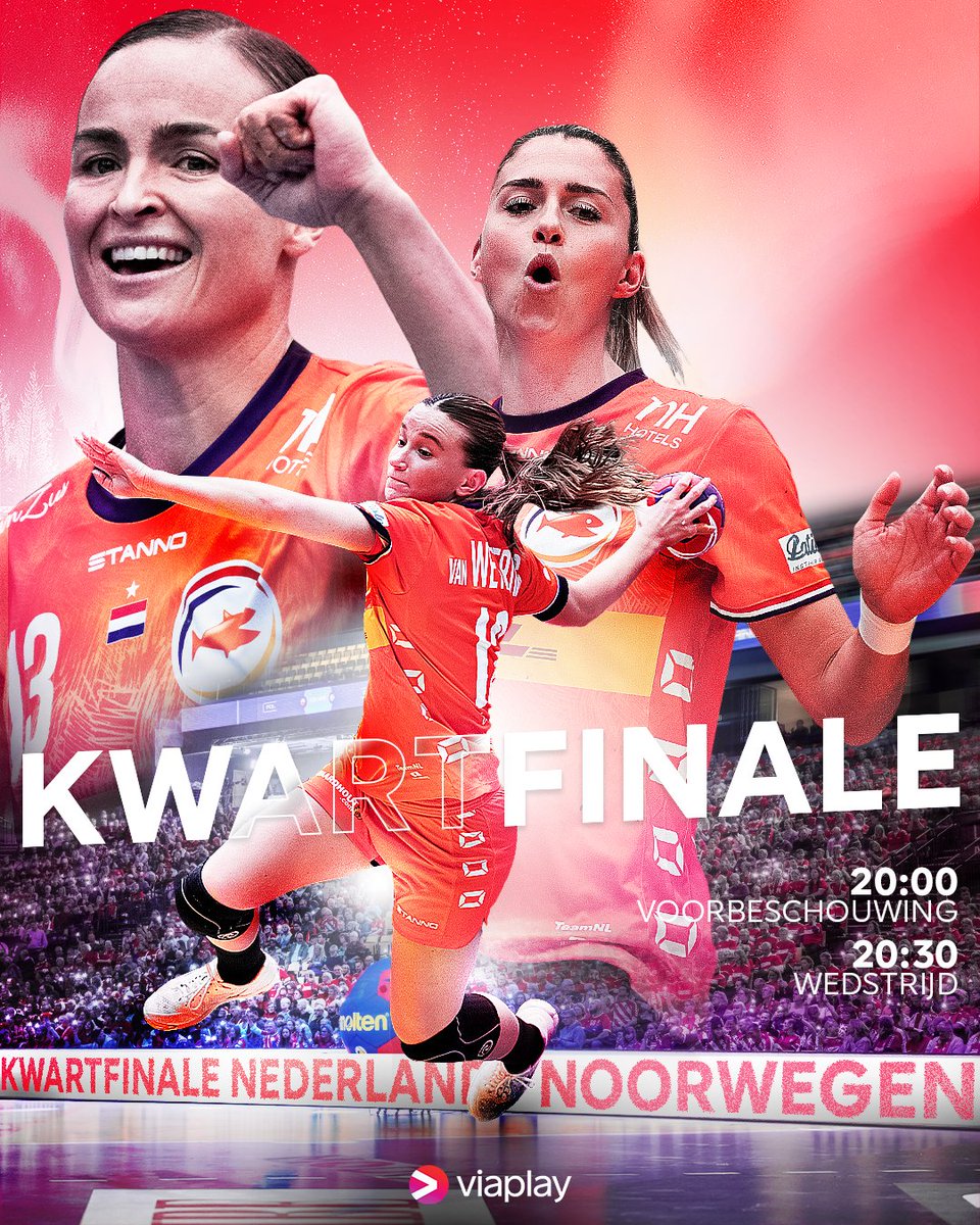 𝐊𝐖𝐀𝐑𝐓𝐅𝐈𝐍𝐀𝐋𝐄 🦁✨ Vanavond te zien op Viaplay, de kwartfinale tussen Nederland en Noorwegen op het WK Handbal! 🤩 ᴠᴀɴᴅᴀᴀɢ ʟɪᴠᴇ! 📺↯ Nederland 🇳🇱 - Noorwegen 🇳🇴 20:00 uur: voorbeschouwing 20:30 uur: wedstrijd #ViaplaySportNL #ViaplayHandbal #WKHandbal #TeamNL