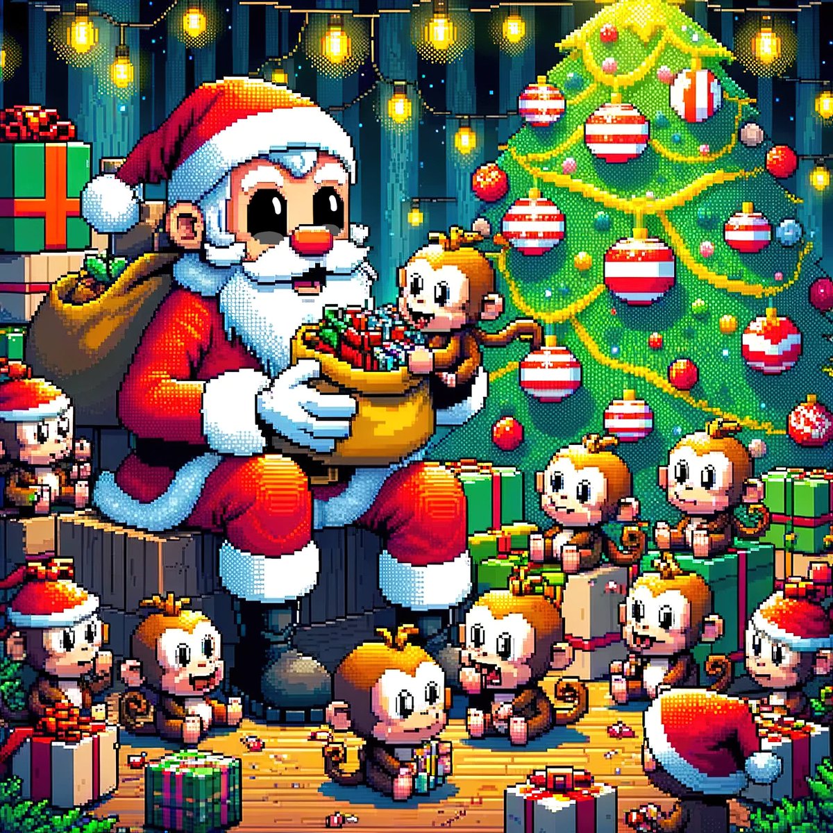 flashmob96's tweet photo. GM my little apes. Season of gifting and shiet is slowly approaching and it's time to show the @NFTland @skeenee_art and @supahmarbler who's the meme daddy. We gonna end the reign of avocados, bulls, skulls and other pretenders to the throne. #santamon https://t.co/RSpCQK7EhD