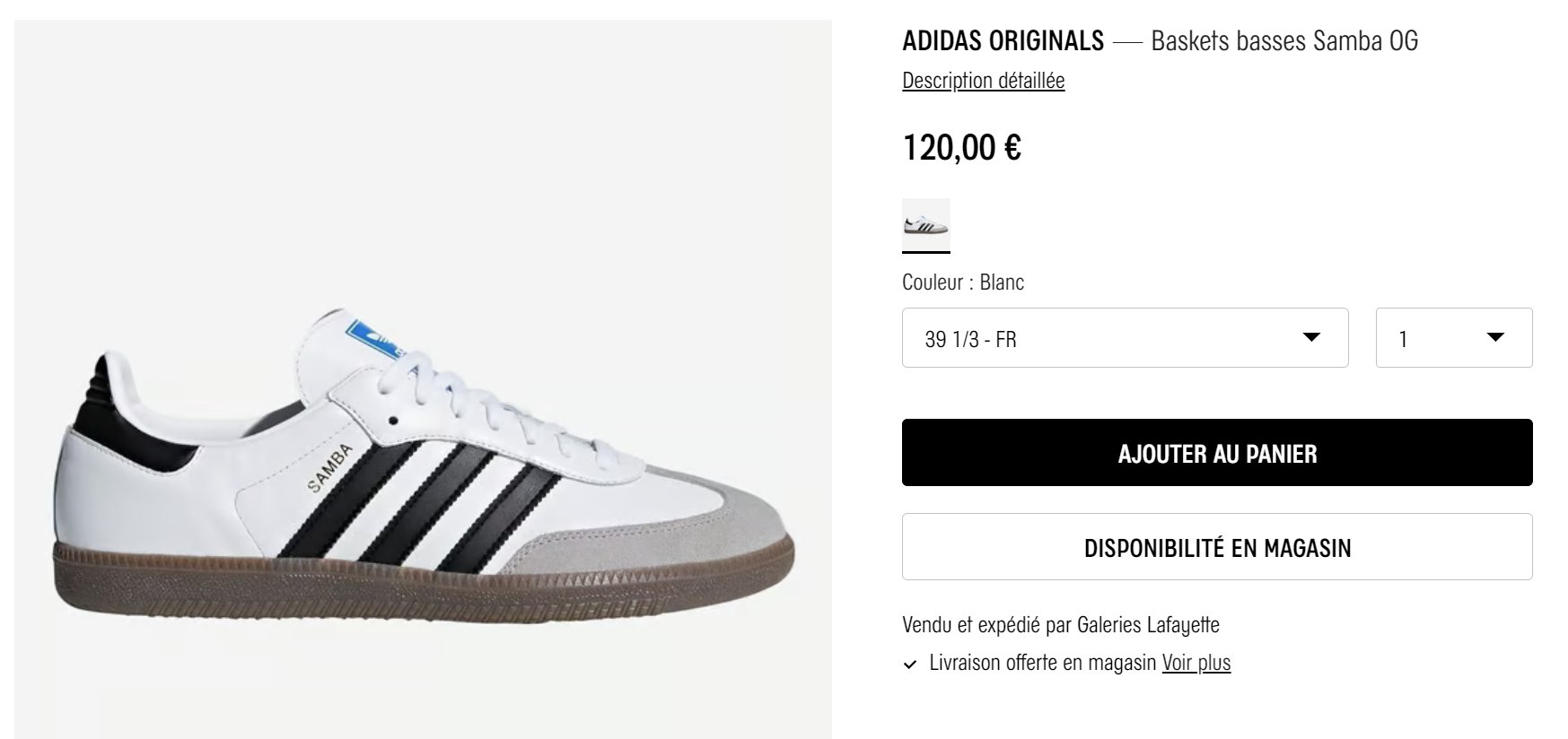 Adidas clearance galeries lafayette