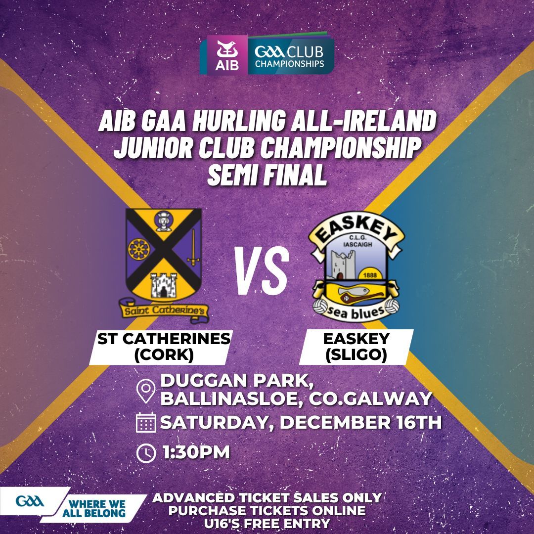 ** All Ireland Junior Hurling Semi Final ** Tickets are now on sale & must be bought online in advance. There will be no tickets available on the gate on the day Let's get a big crowd to Duggan Park, Ballinasloe and get behind this great team 💙🤍💛 am.ticketmaster.com/gaa/23DP1612